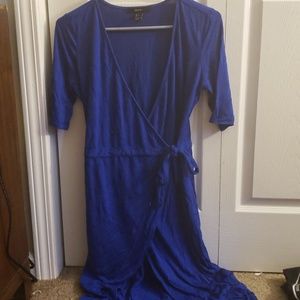 Blue wrap dress